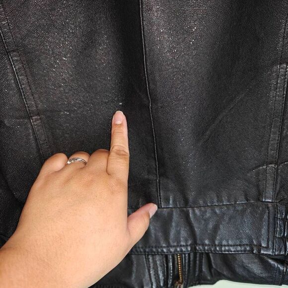 Property Vintage Leather Bomber Jacket Coat - Picture 11 of 13